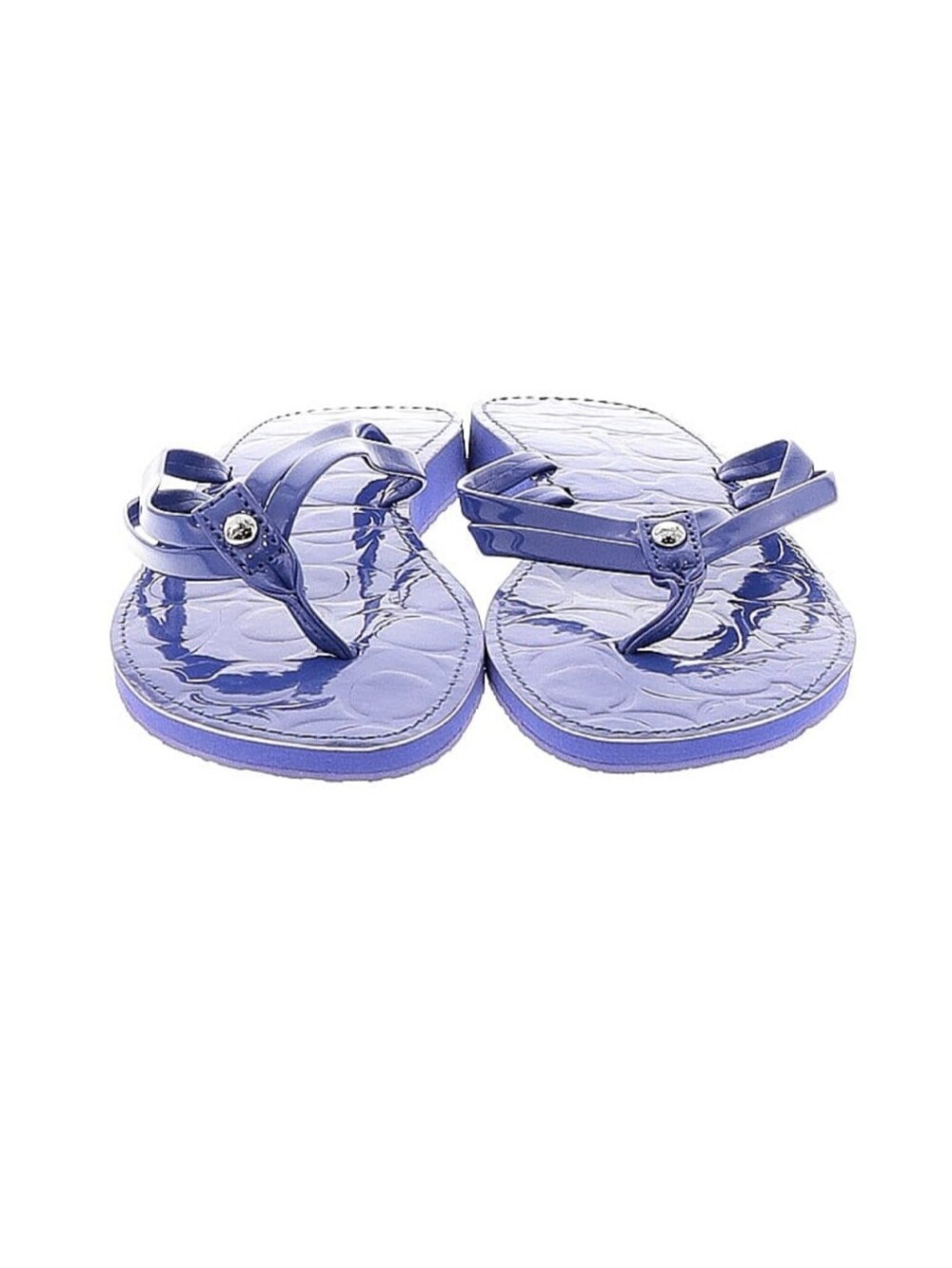 Coach Women's Glossy Lavender Purple Thong Sandals